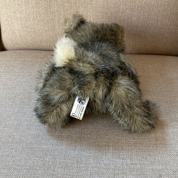 Plush Stuffed Wolf Bear Toy Faux Fur Gray Brown Soft Animal Cute Realistic - Picture 4 of 4
